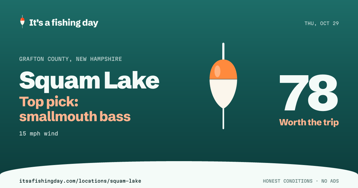 Squaim Squam Lake: Live Fishing Conditions Today